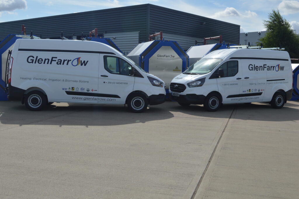 GlenFarrow Ford Transits ready for FinnMETKO with Finland phone number