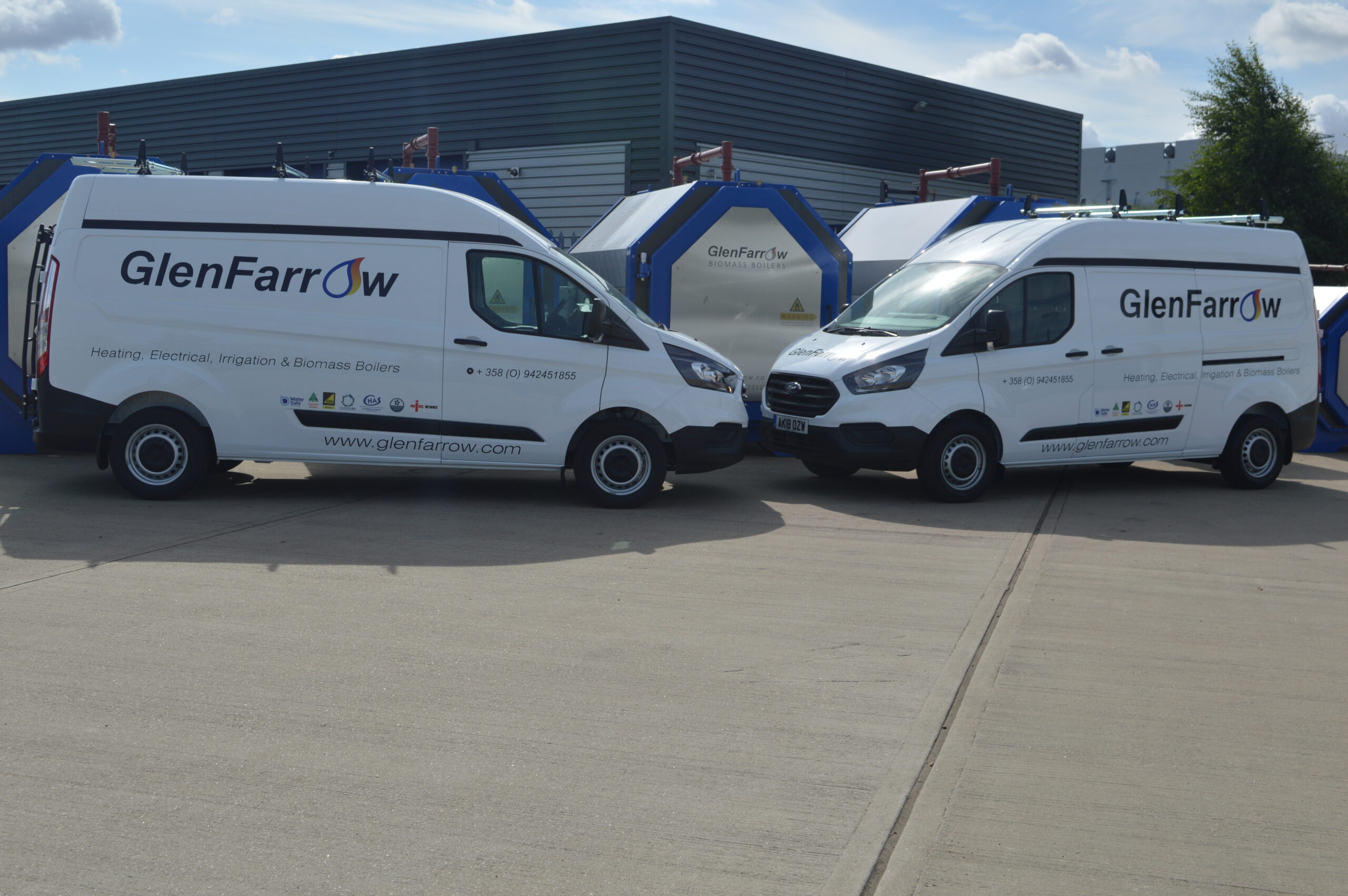 GlenFarrow Ford Transits ready for FinnMETKO with Finland phone number
