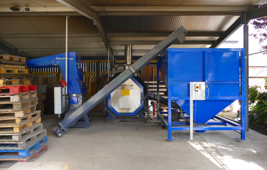 GlenFarrow biomass boiler, chipper and auto-feed