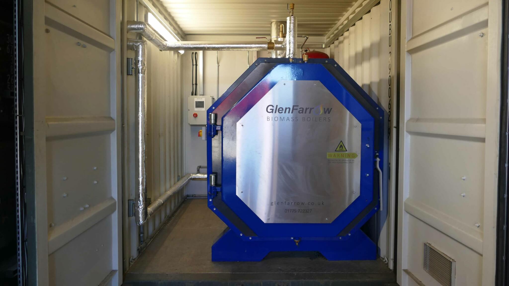 Biomass boiler in plantroom